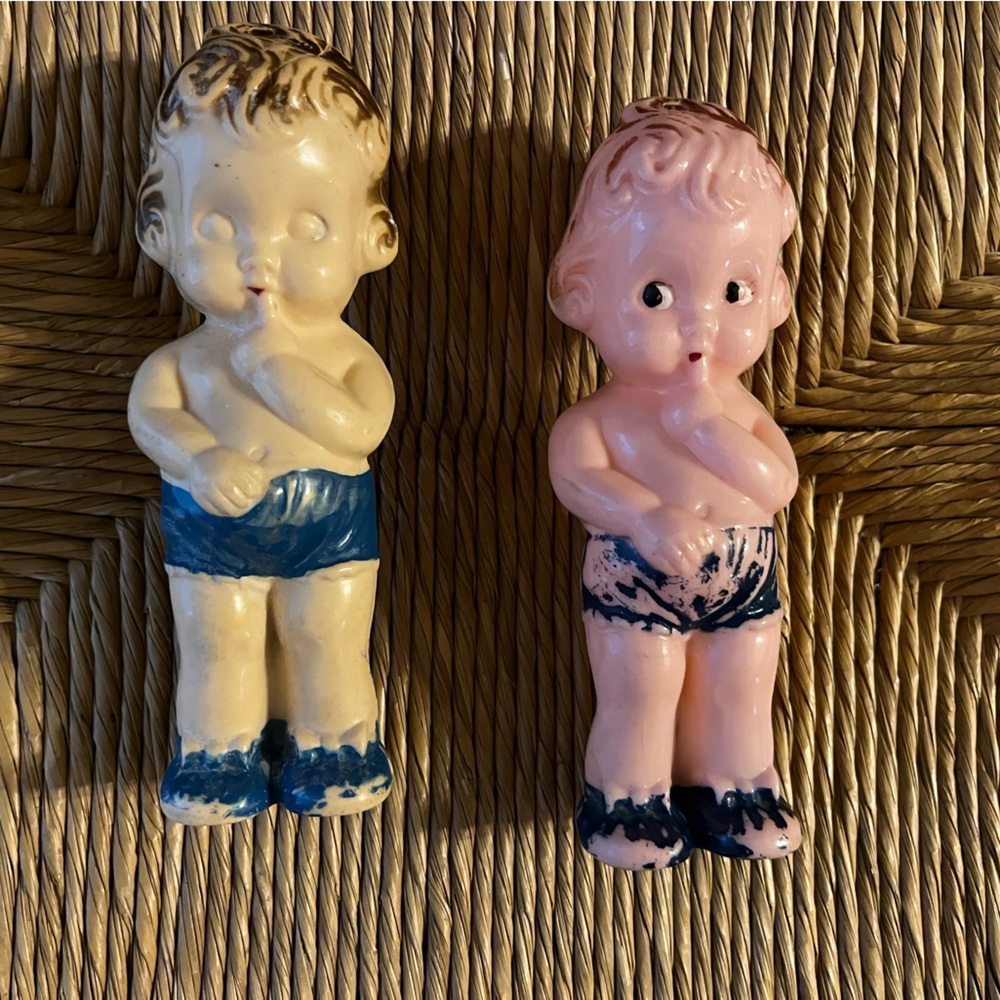 1930s VINTAGE - RELIABLE TOY COMPANY - COMPOSITION DOLL RATTLES - MADE IN CANADA